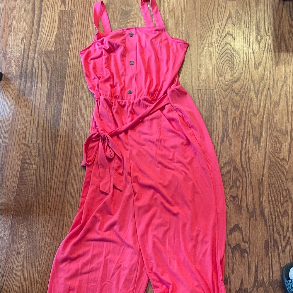 Vibrant Pink Jumpsuit with Button Detail